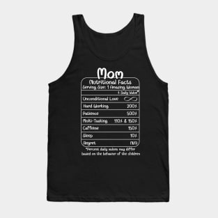 Mom Nutritional Facts (for Dark Shirts) Tank Top